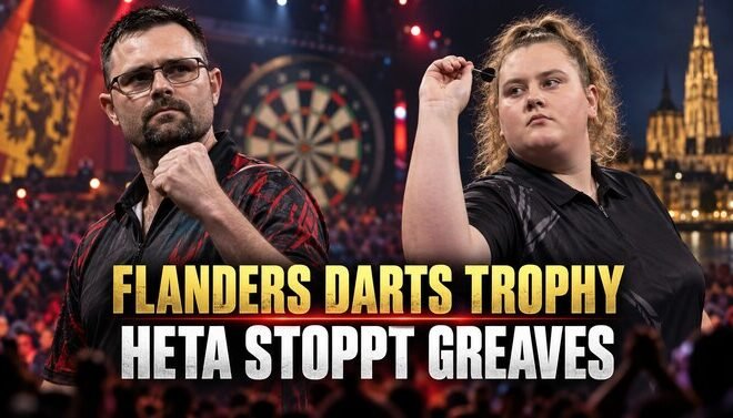 Damon Heta und Beau Greaves bei der Flanders Darts Trophy 2026
