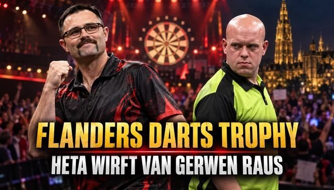 Damon Heta besiegt Michael van Gerwen bei der Flanders Darts Trophy 2026