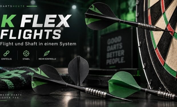K Flex Flights als integriertes Flight und Shaft System für Dartpfeile