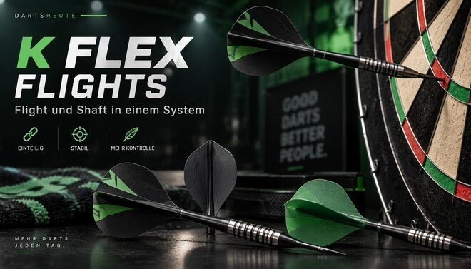 K Flex Flights als integriertes Flight und Shaft System für Dartpfeile