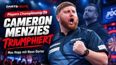 Cameron Menzies nach seinem Titelgewinn bei der Players Championship 29 in Den Bosch
