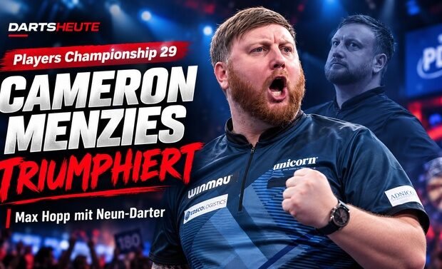 Cameron Menzies nach seinem Titelgewinn bei der Players Championship 29 in Den Bosch