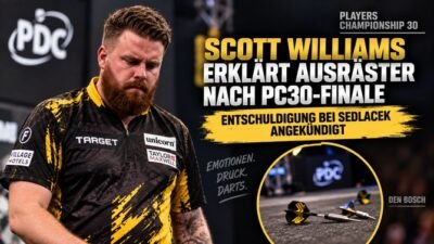 Scott Williams nach seinem Ausraster im Finale von Players Championship 30 in Den Bosch