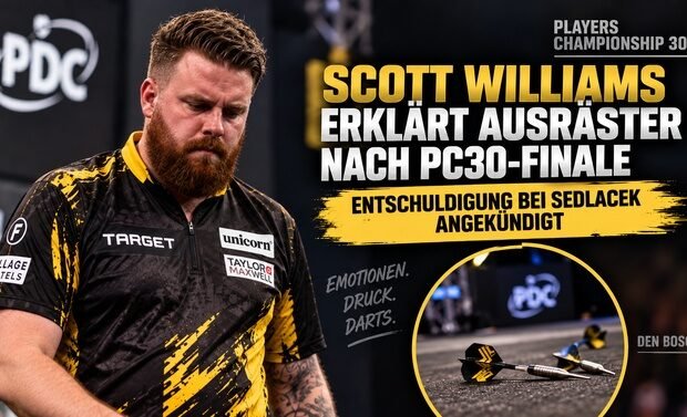 Scott Williams nach seinem Ausraster im Finale von Players Championship 30 in Den Bosch