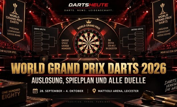 World Grand Prix Darts 2026 mit Auslosung, Spielplan und allen Duellen in Leicester