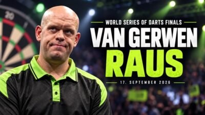 Michael van Gerwen nach seinem Aus bei den World Series of Darts Finals 2026