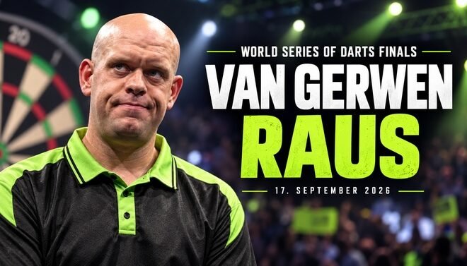 Michael van Gerwen nach seinem Aus bei den World Series of Darts Finals 2026