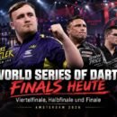 Luke Littler, Gerwyn Price und Gian van Veen vor dem Finaltag der World Series of Darts Finals 2026 in Amsterdam