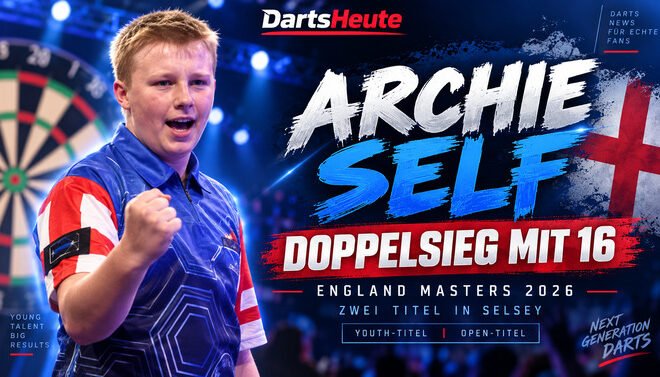 Archie Self gewinnt mit 16 Jahren die England Masters 2026 und den Jugendtitel der England Classic in Selsey.