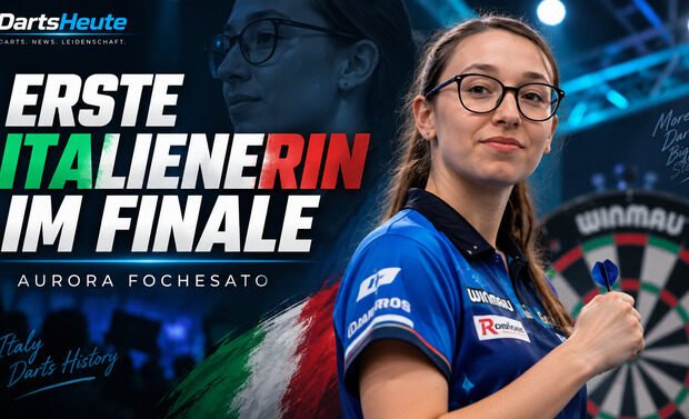 Aurora Fochesato erreicht als erste Italienerin das Finale der PDC Women's Series 2026 in Wigan.