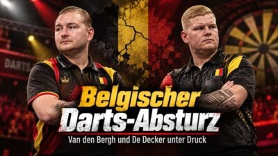 Dimitri Van den Bergh und Mike De Decker nach ihrem Absturz in der PDC Weltrangliste