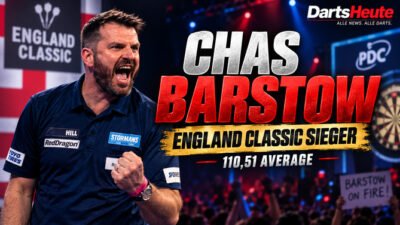 Chas Barstow gewinnt die England Classic 2026 mit einem beeindruckenden Average von 110,51 Punkten.