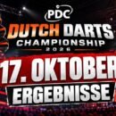 Dutch Darts Championship 2026: Alle Ergebnisse der zweiten Runde vom 17. Oktober in Maastricht.