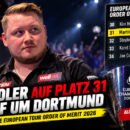 Martin Schindler steht auf Platz 31 der European Tour Order of Merit 2026 und kämpft um die Qualifikation für die European Championship in Dortmund.