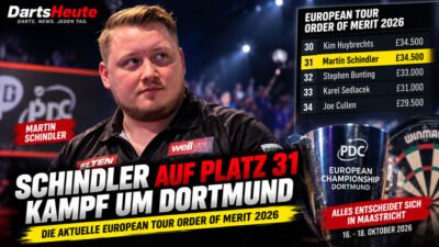 Martin Schindler steht auf Platz 31 der European Tour Order of Merit 2026 und kämpft um die Qualifikation für die European Championship in Dortmund.