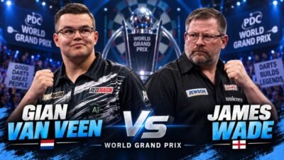 Gian van Veen gegen James Wade beim World Grand Prix 2026