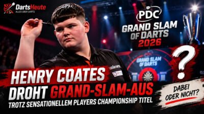 Henry Coates droht trotz seines Players Championship Titels die Qualifikation für den Grand Slam of Darts 2026 zu verpassen.