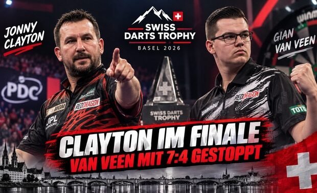 Jonny Clayton schlägt Gian van Veen 7:4 und erreicht das Finale der Swiss Darts Trophy 2026