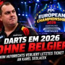 Kim Huybrechts verpasst die Darts EM 2026 in Dortmund. Karel Sedlacek sichert sich das letzte Ticket bei gleichem Preisgeld.