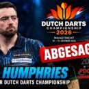 Luke Humphries sagt seine Teilnahme an der Dutch Darts Championship 2026 in Maastricht kurzfristig ab.