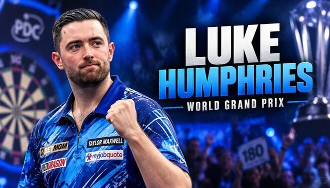 Luke Humphries beim World Grand Prix 2026 in Leicester