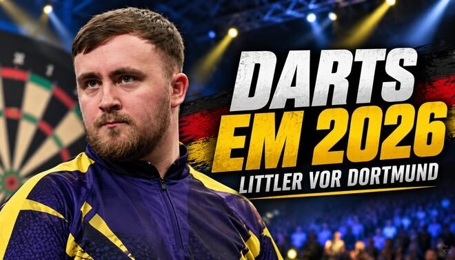 Luke Littler vor der Darts EM 2026 in Dortmund. Der Weltmeister steht wegen seiner Kritik an deutschen Darts-Fans im Mittelpunkt.