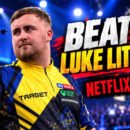 Luke Littler bei der Netflix-Darts-Show Beat Luke Littler 2026, bei der 20 Amateurspieler um 501.000 Pfund kämpfen.