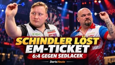 Martin Schindler besiegt Karel Sedlacek bei der Dutch Darts Championship 2026 mit 6:4 und sichert sich das Ticket für die Darts EM.