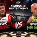Mensur Suljovic gegen Michael van Gerwen bei der Swiss Darts Trophy 2026 in Basel