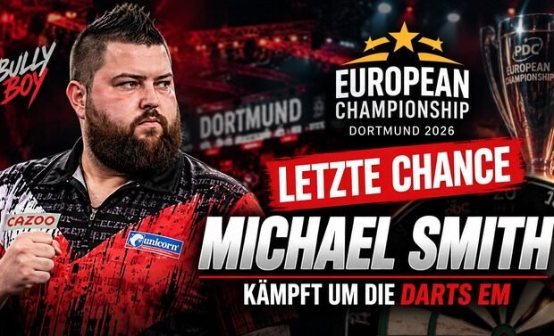 Michael Smith kämpft bei der Dutch Darts Championship 2026 um seine letzte Chance auf die Darts EM in Dortmund.