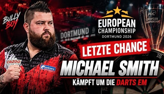 Michael Smith kämpft bei der Dutch Darts Championship 2026 um seine letzte Chance auf die Darts EM in Dortmund.
