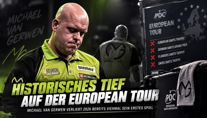 Michael van Gerwen erlebt 2026 ein historisches Tief auf der PDC European Tour