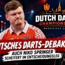 Niko Springer scheitert bei der Dutch Darts Championship 2026 in Maastricht mit 5:6 gegen Scott Williams im Entscheidungsleg.