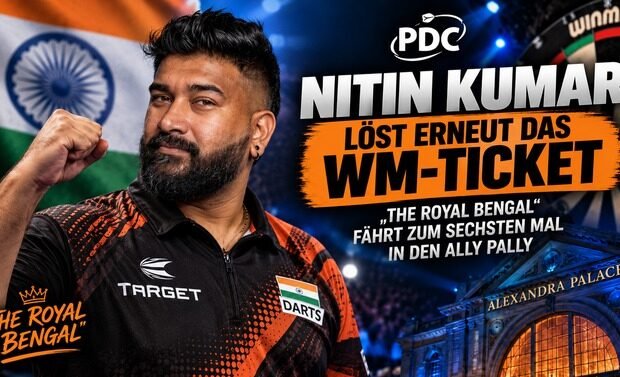 Nitin Kumar qualifiziert sich erneut für die PDC Darts-WM im Alexandra Palace