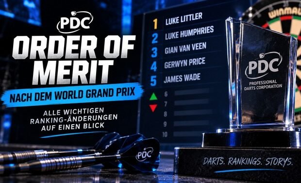 PDC Order of Merit nach dem World Grand Prix 2026 mit den aktuellen Top 5