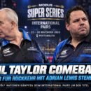 Phil Taylor und Adrian Lewis beim International Pairs 2026 in Portsmouth