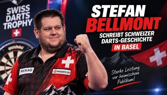 Stefan Bellmont schreibt bei der Swiss Darts Trophy 2026 in Basel Schweizer Darts-Geschichte