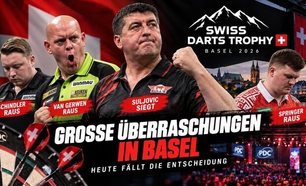 Swiss Darts Trophy Ergebnisse in Basel mit Suljovic, Van Gerwen, Schindler und Springer