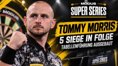 Tommy Morris gewinnt fünf Spiele in Folge bei der MODUS Super Series 2026 und baut seine Tabellenführung aus.