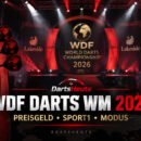 WDF Darts WM 2026 im Lakeside Country Club mit Informationen zu Preisgeld, SPORT1-Übertragung und Spielmodus.