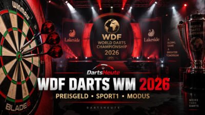 WDF Darts WM 2026 im Lakeside Country Club mit Informationen zu Preisgeld, SPORT1-Übertragung und Spielmodus.
