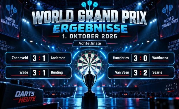 World Grand Prix Ergebnisse vom 1. Oktober 2026 mit allen Achtelfinal Resultaten